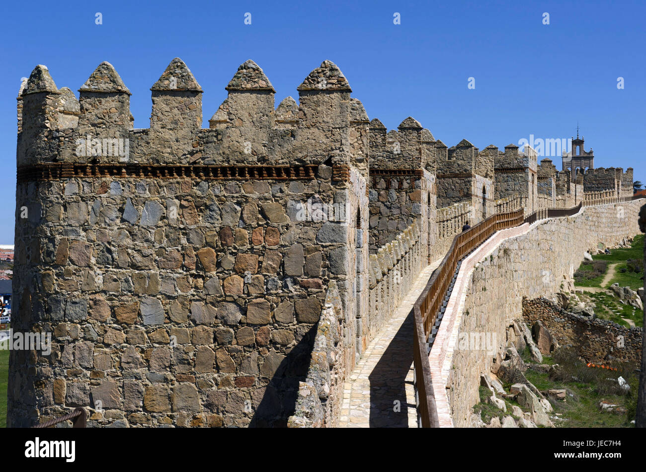 Spanien, Kastilien und Leon, Avila, Stadtmauer, Stockfoto