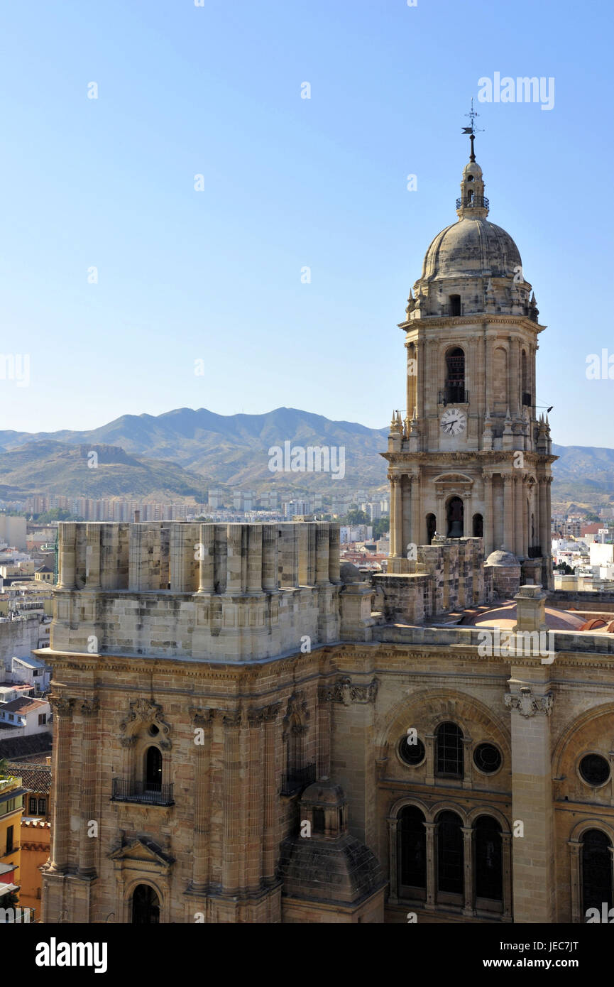 Spanien, Malaga, Kathedrale mit Turm, Stockfoto
