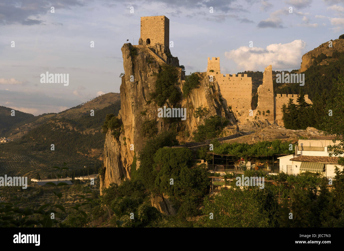 Spanien, Andalusien, Sierra de Cazorla, La Iruela, Burgruine, Stockfoto