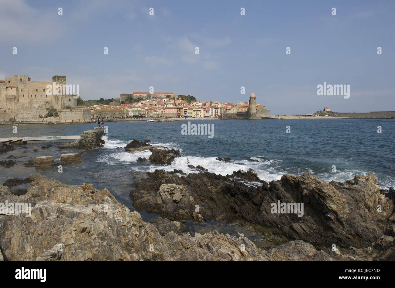 Europa, Frankreich, Blick auf Collioure, Stockfoto