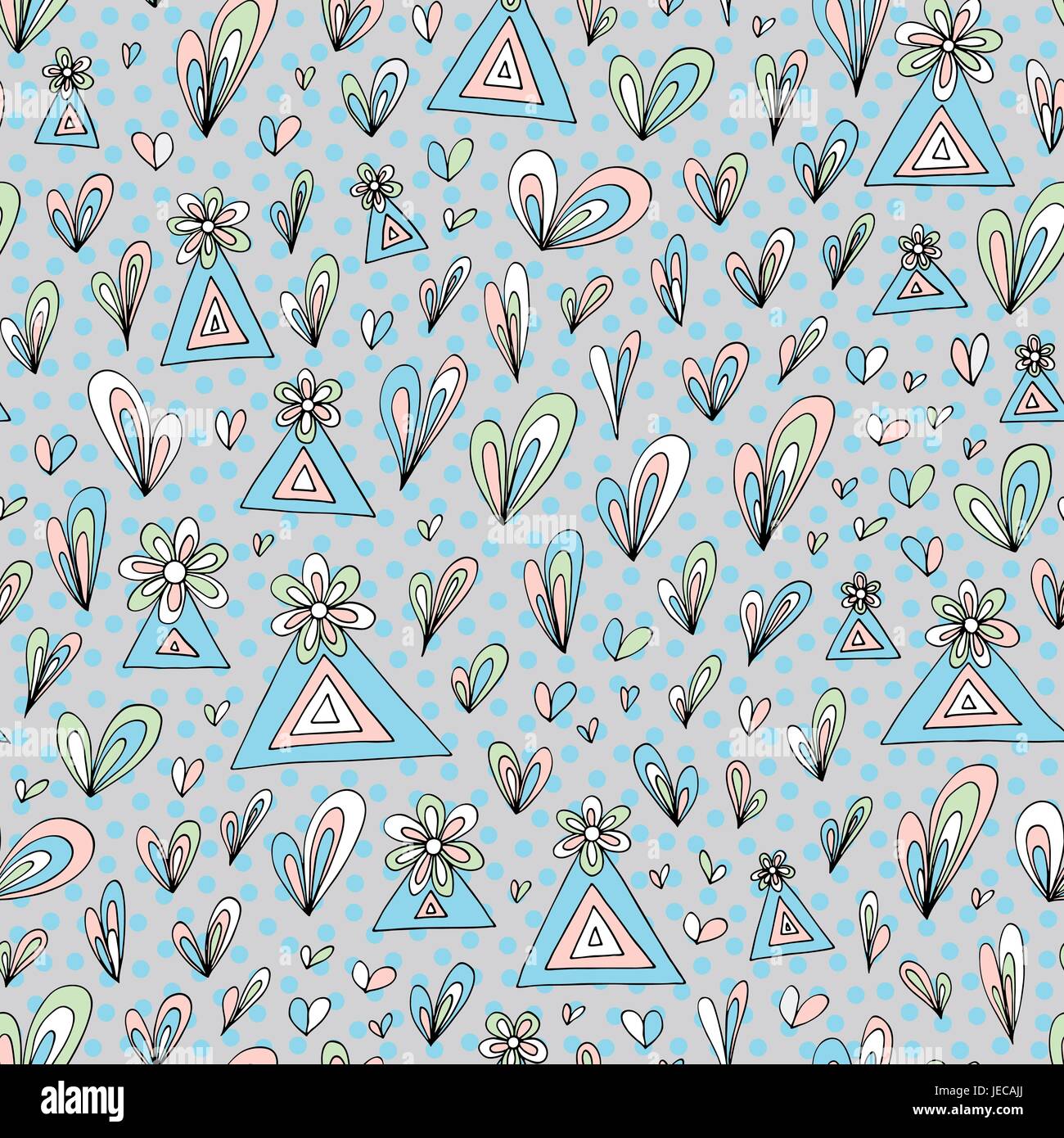 Hand gezeichnet abstrakte nahtlose Blumenmuster für Wallpaper, Verpackung, Textil-Design, Oberflächenstruktur, Stoff. Stock Vektor