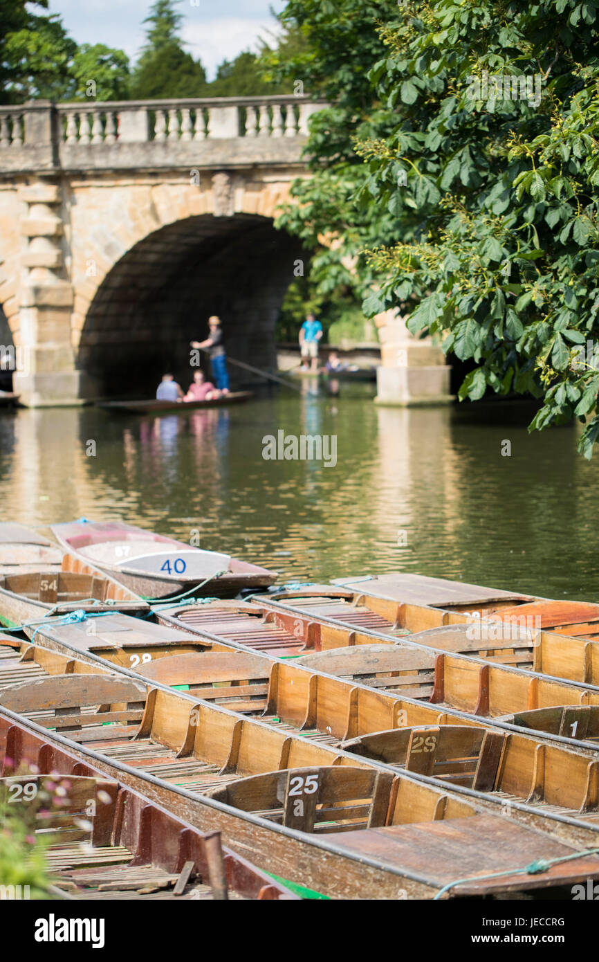 Bootfahren In Punts am Fluss Cherwell In Oxford Stockfoto