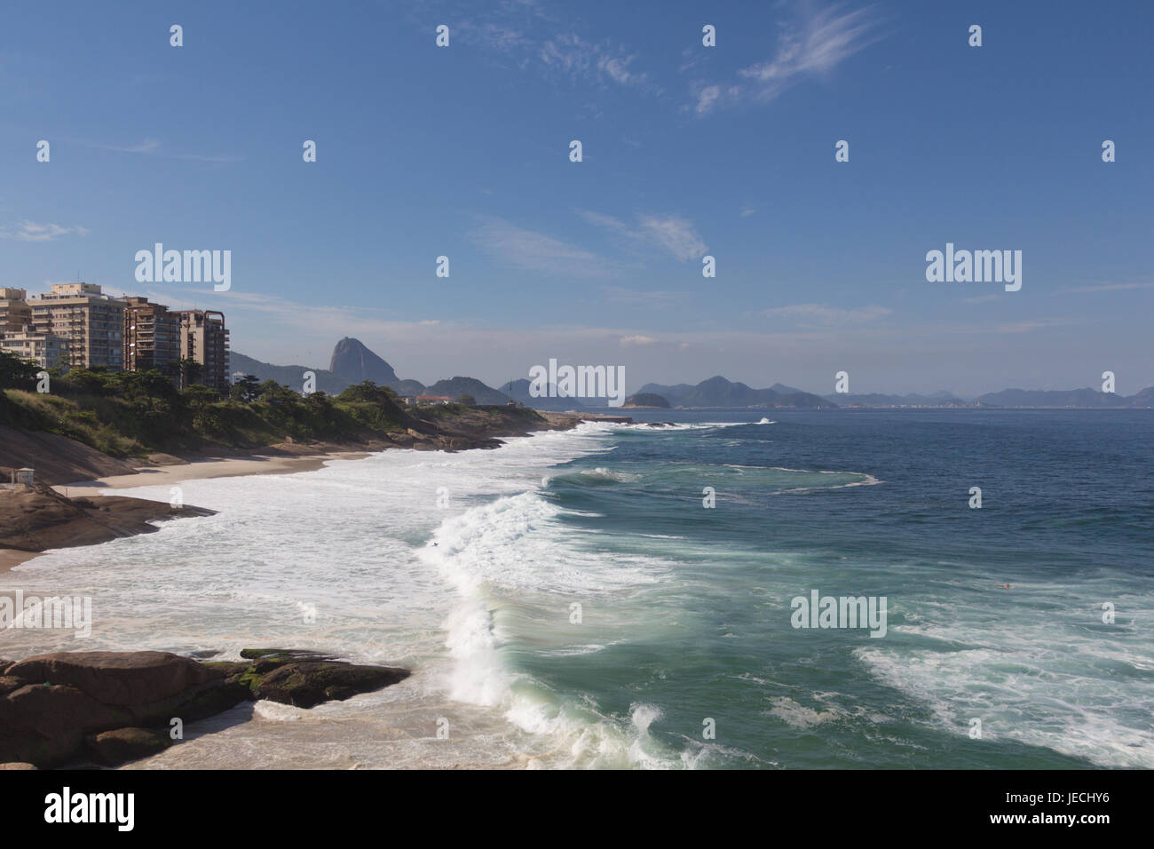 Ein Blick vom "Pedra do Arpoador" in Rio De Janeiro - Brasilien Stockfoto