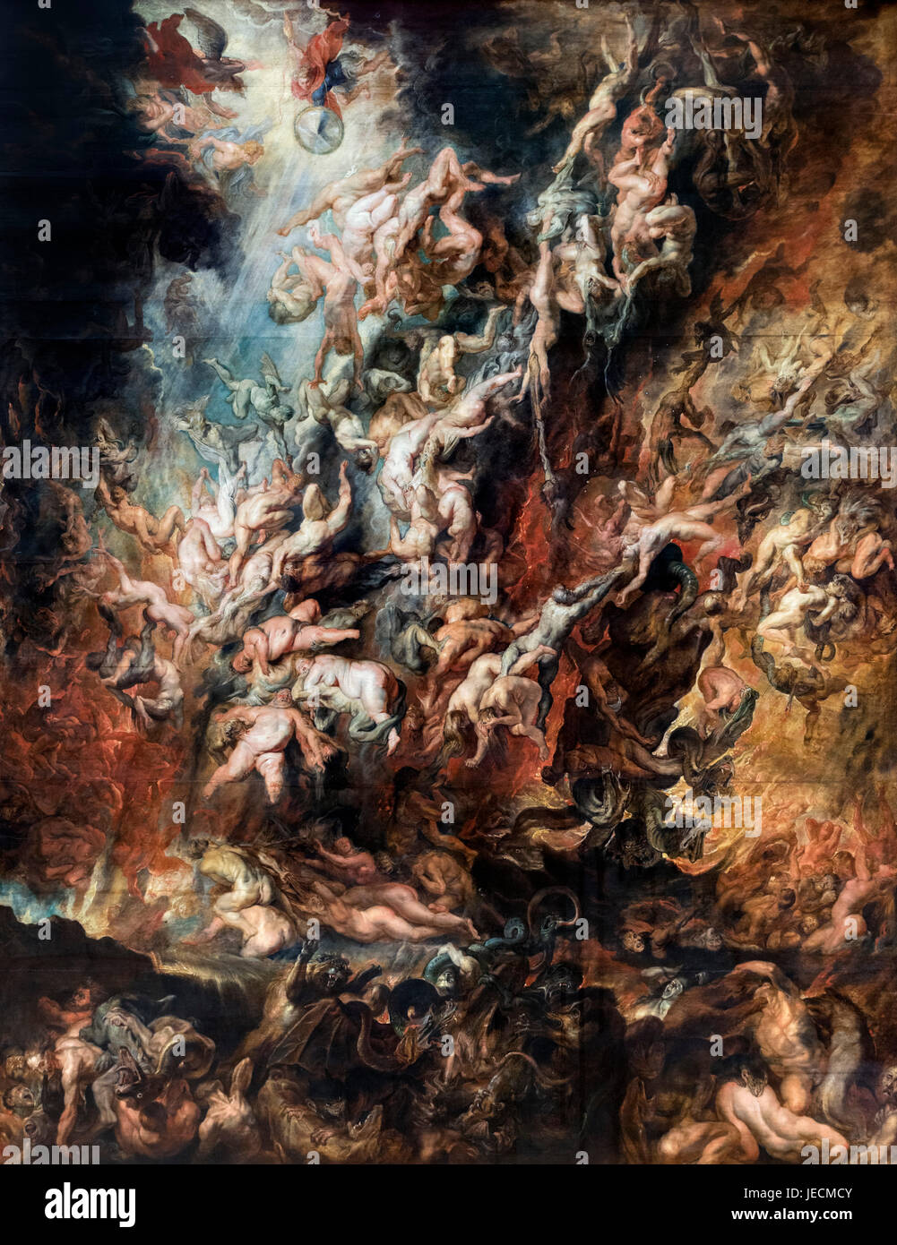 Der Sturz der Verdammten von Rubens (1577-1640), Öl auf Leinwand, c.1621 Stockfoto