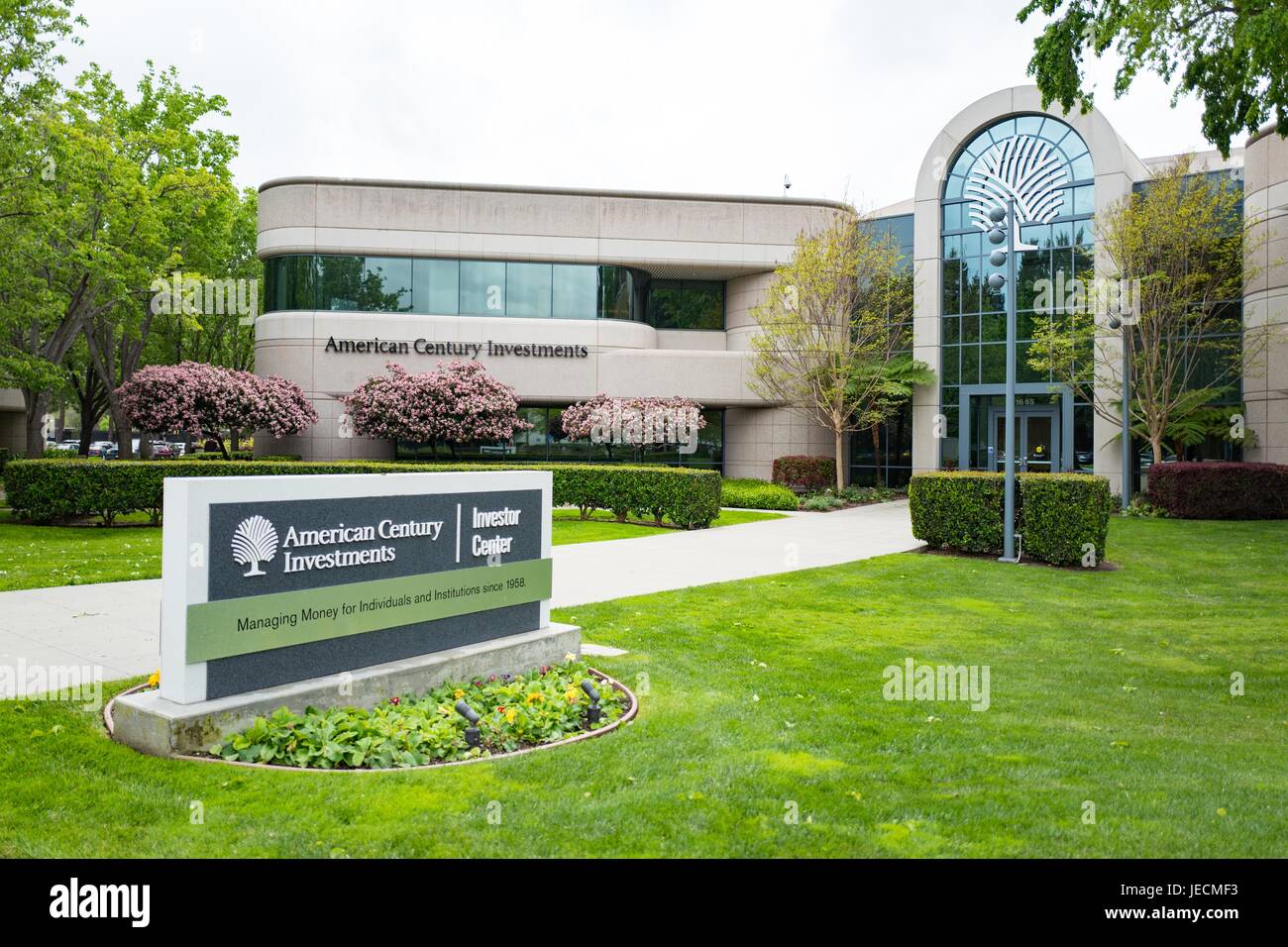 Hauptsitz, Logo und Beschilderung für amerikanische Jahrhundert Investitionen in das Silicon Valley Stadt Mountain View, Kalifornien, 7. April 2017. Stockfoto