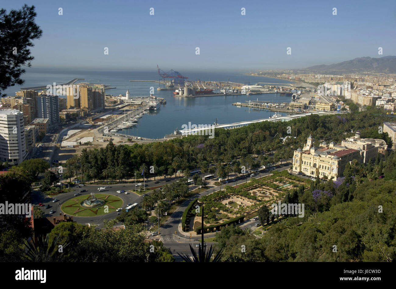 Spanien, Blick über Malaga, Stockfoto