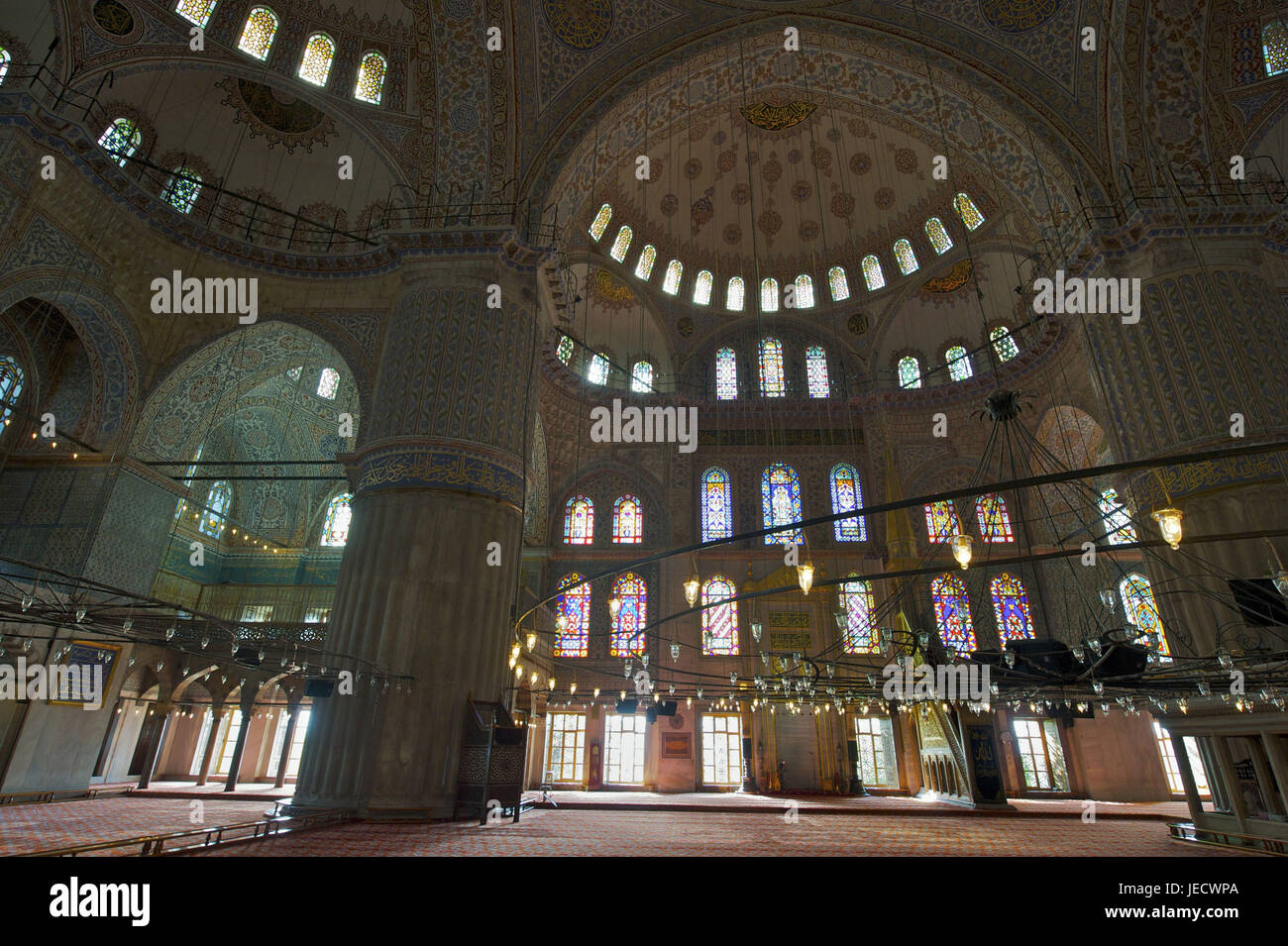 Türkei, Istanbul, sultan's Ahmed Moschee, blaue Moschee, Innenansicht, Stockfoto