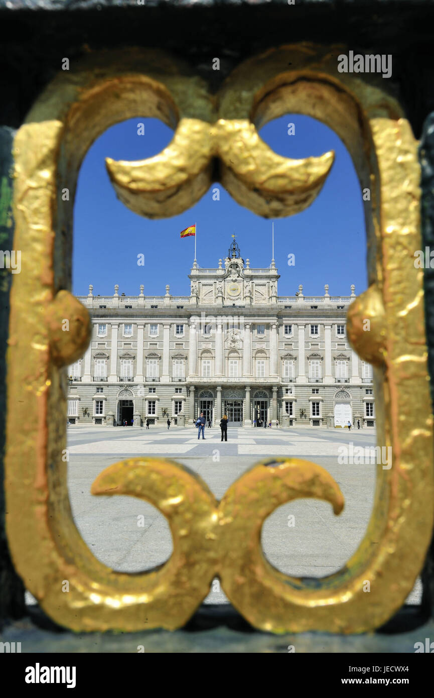 Spanien, Madrid, anzeigen, indem eine Zierde am Palacio Real, Stockfoto