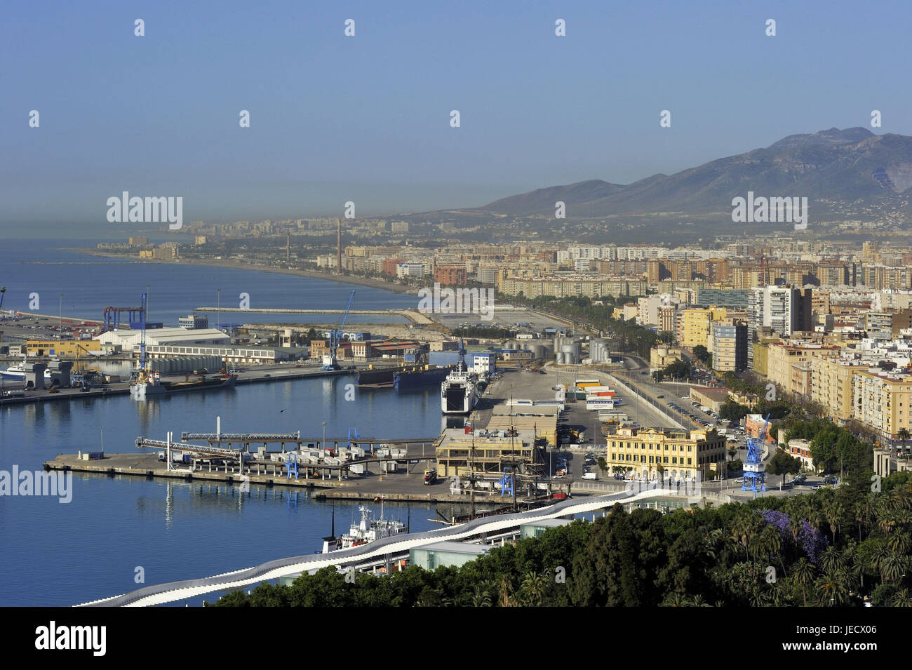 Spanien, Malaga, Hafen, Stockfoto