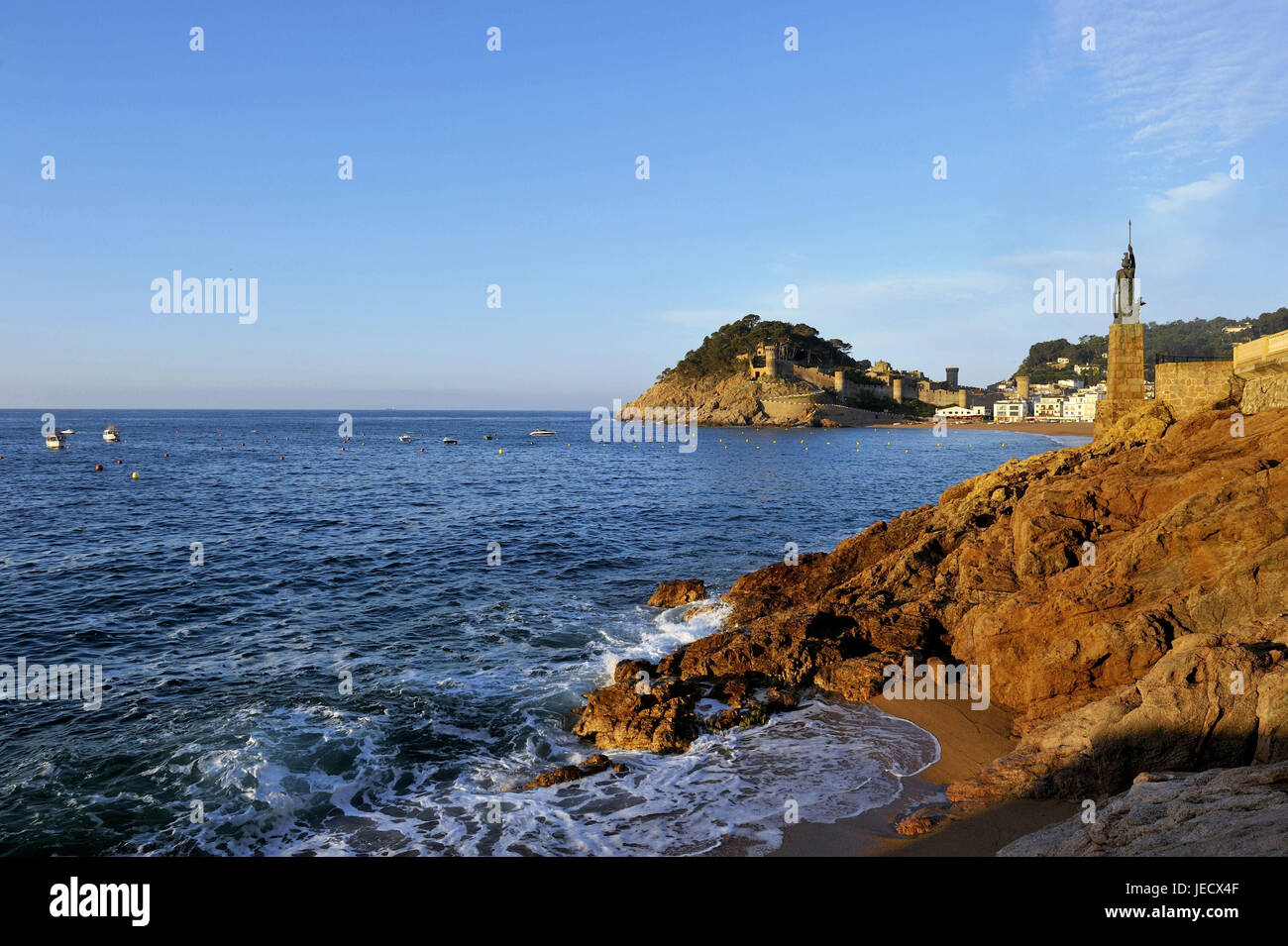 Spanien, Katalonien, Costa Brava, Tossa de Mar, Galle Küste, Blick auf das Meer, Stockfoto