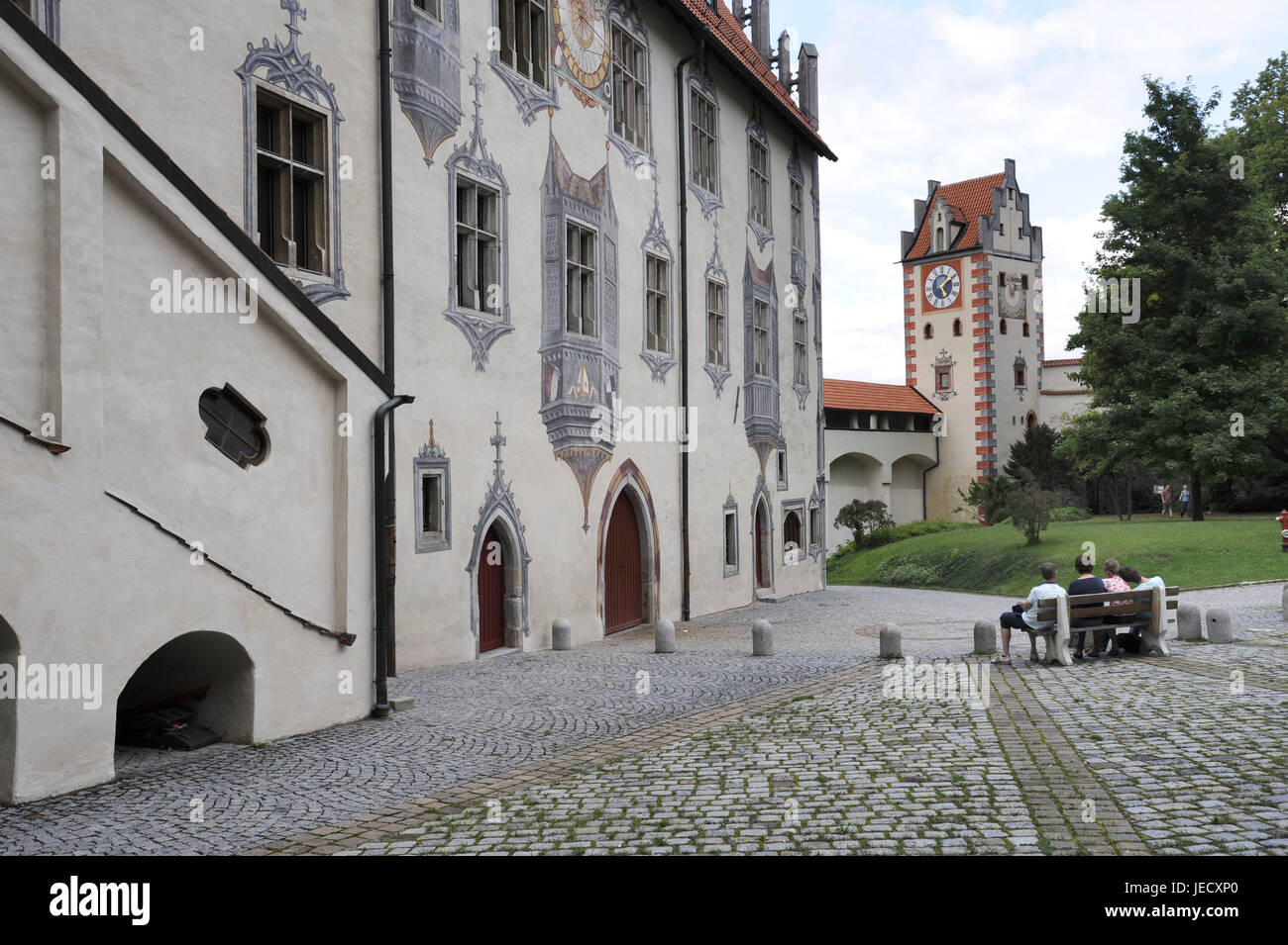 Deutschland, Bayern, Füße, hohes Schloss, Innenhof, Stockfoto