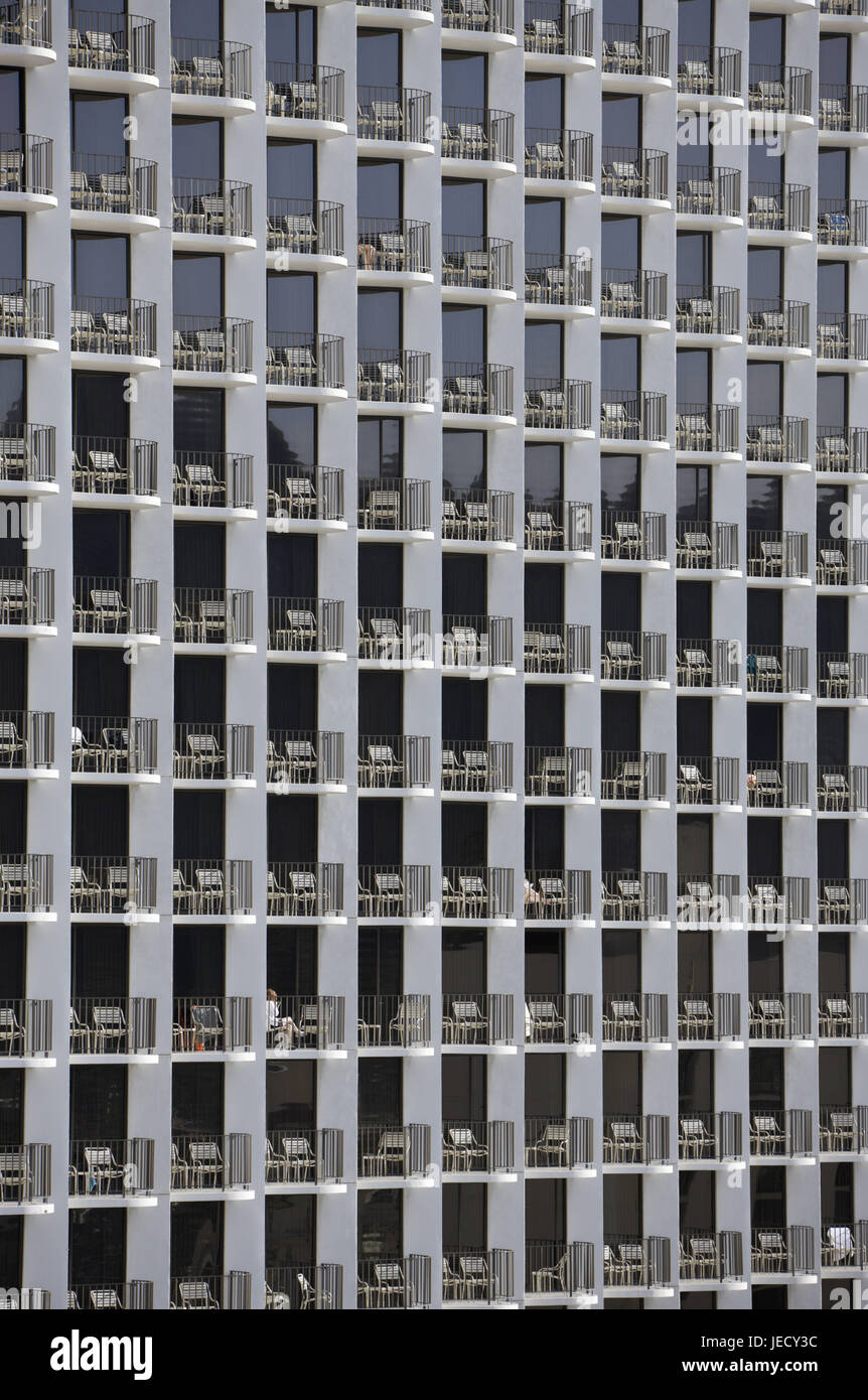 Fassade des Hotels, Honolulu, Stockfoto