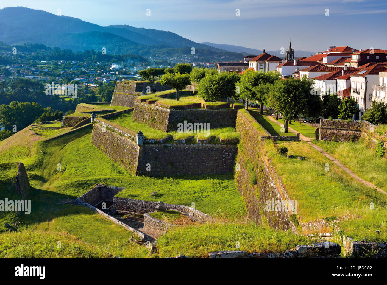 Außenansicht Festung von Valenca Minho Stockfoto