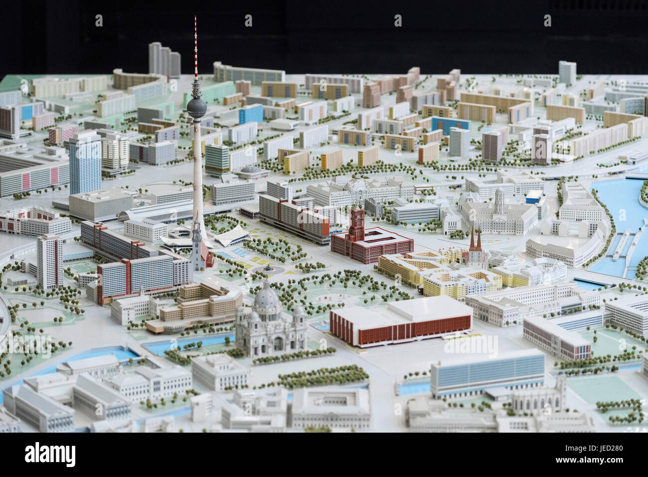 Berlin. Deutschland. Modell zeigt Alexanderplatz auf der Berliner Statdmodelle, Modelle der Berliner Innenstadt bei der Senatsverwaltung für städtische Entwicklung Stockfoto