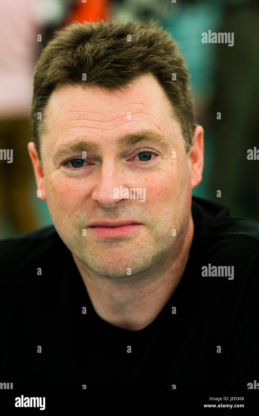 Markieren Sie Maslin, Autor von "Die Wiege der Menschheit", bei der 2017 Hay Festival of Literature and the Arts, Hay on Wye, Wales UK Stockfoto