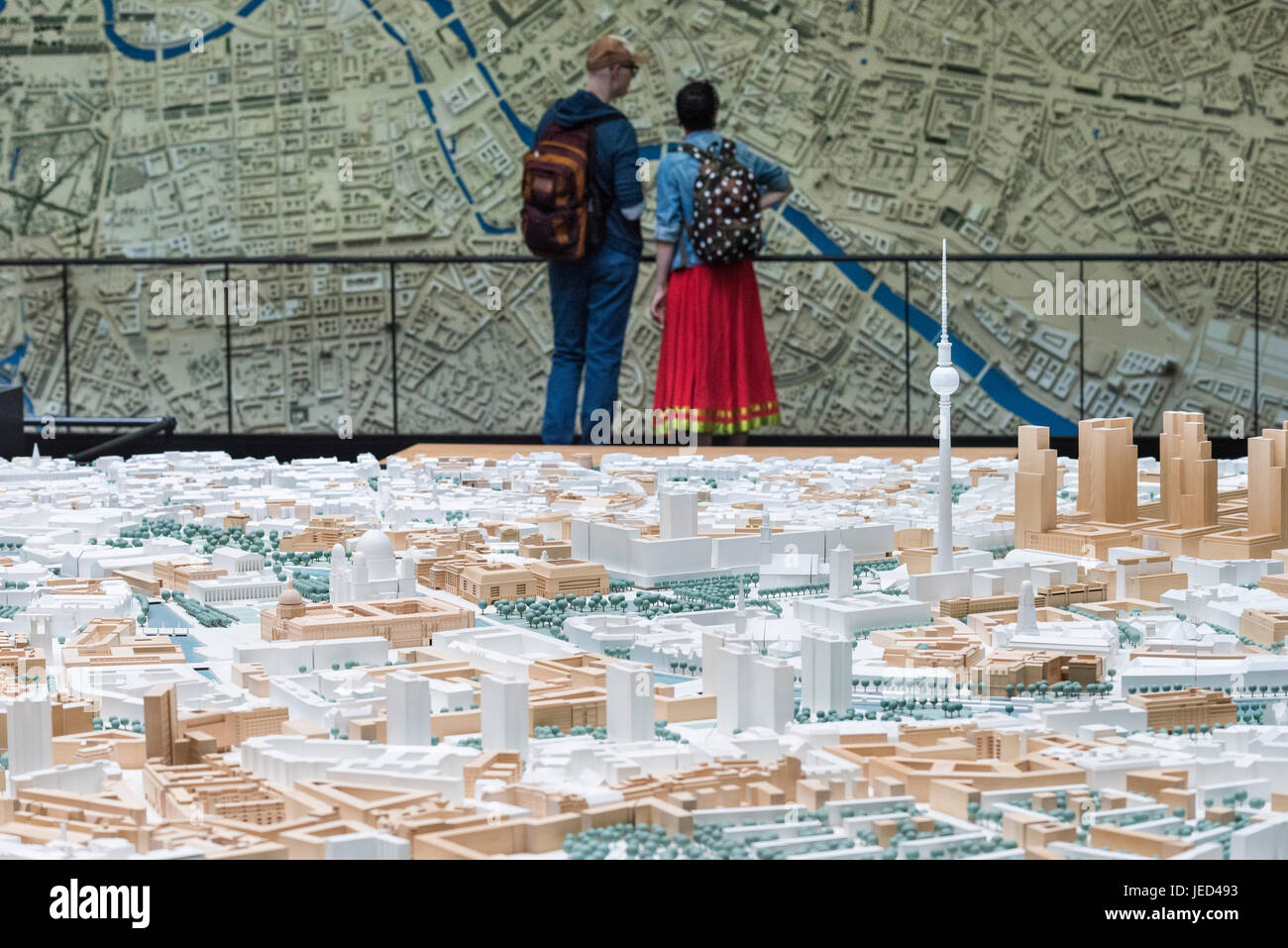 Berlin. Deutschland. Berliner Statdmodelle, Zentrum Berlin-City-Modelle bei der Senatsverwaltung für Stadtentwicklung und wohnen.  Modell im Maßstab 1: 500 Stockfoto