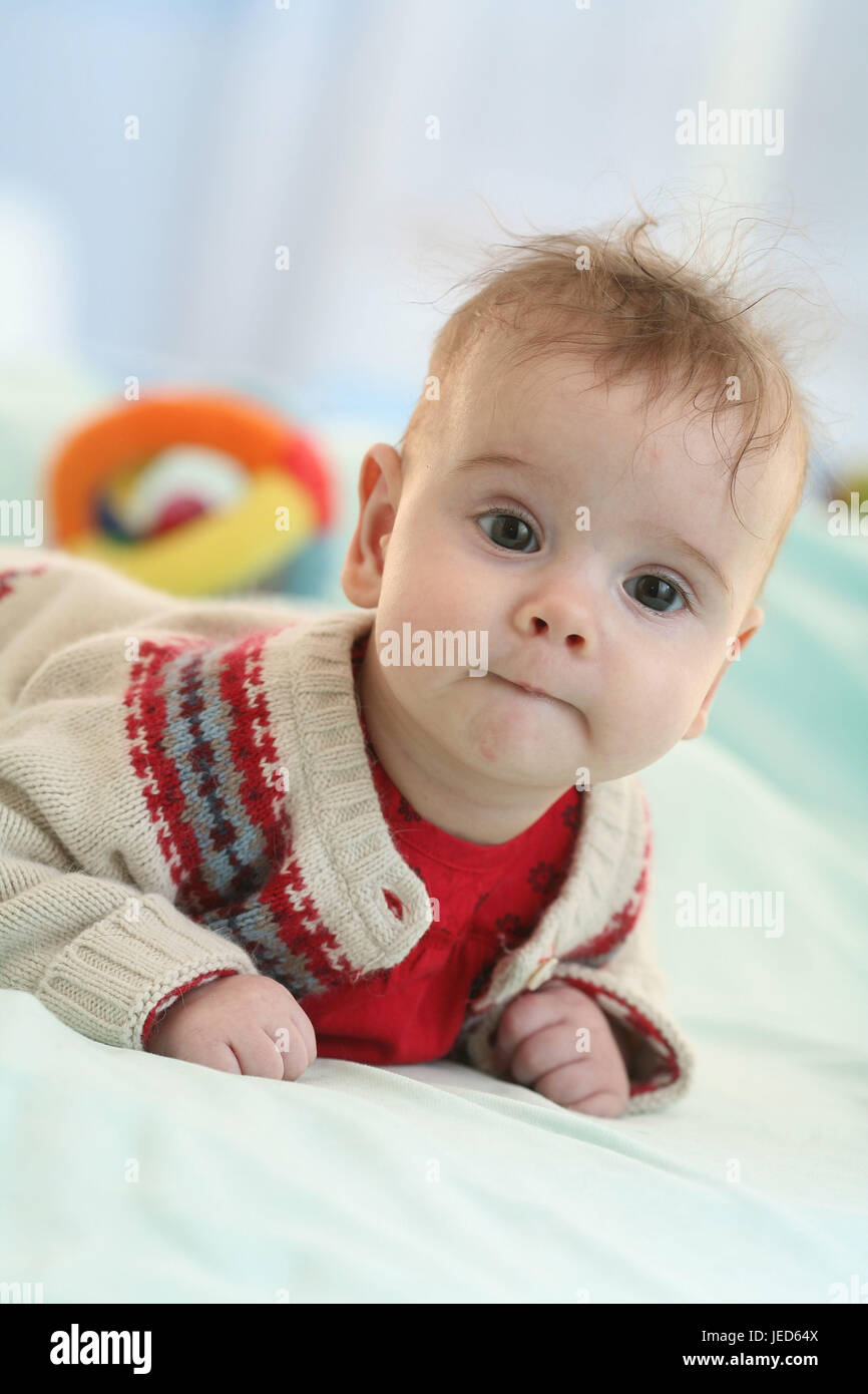 Baby, 5 Monate, Porträt, Mimik, Stockfoto