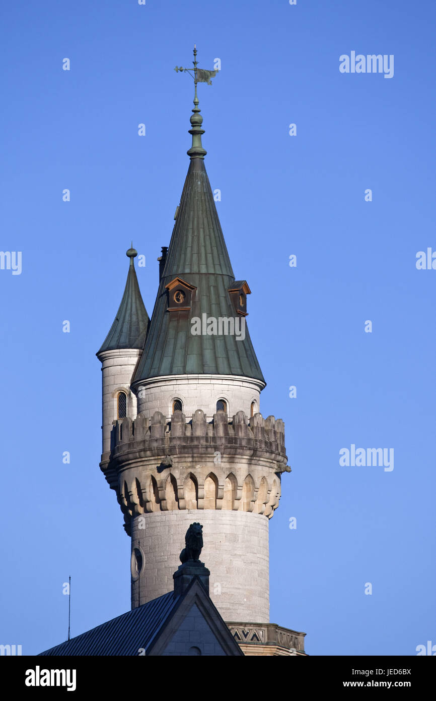 Sperren Sie neue Schwan Stein, der Schwan Station Region, mit Füßen, Allgäu, Bayern, Deutschland, Stockfoto