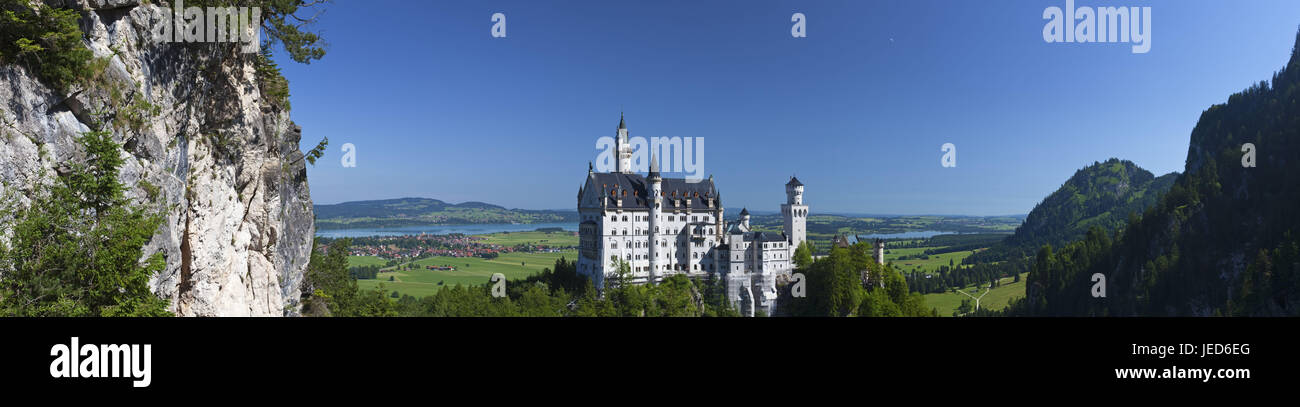 Sperren Sie neue Schwan Stein, der Schwan Station Region, mit Füßen, Allgäu, Bayern, Deutschland, Stockfoto