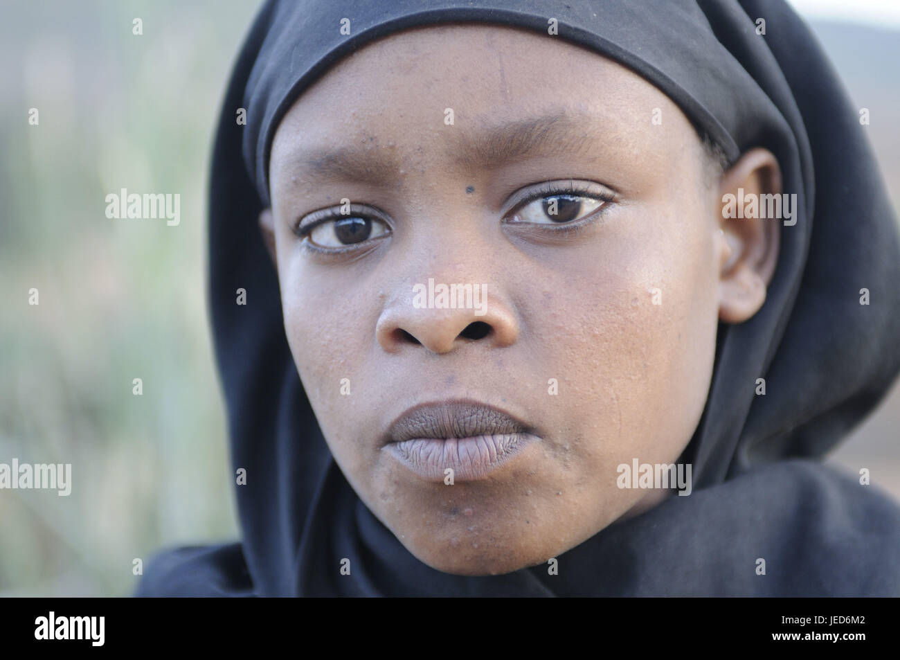 Mädchen, Muslim, Porträt, Yabello, Südäthiopien, Stockfoto