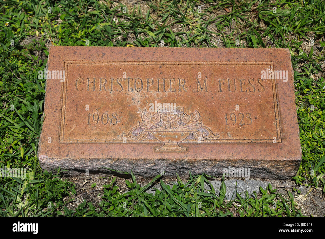 Florida, USA. 23. Juni 2017. Grabstein am Grab von Christopher Fuess auf dem Woodlawn Cemetery in West Palm Beach Freitag, 23. Juni 2017. Bildnachweis: Bruce R. Bennett/der Palm Beach Post/ZUMA Draht/Alamy Live-Nachrichten Stockfoto