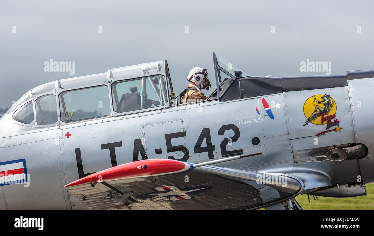Harvard AT - 6D auf der Sola Airshow in Norwegen Stockfoto