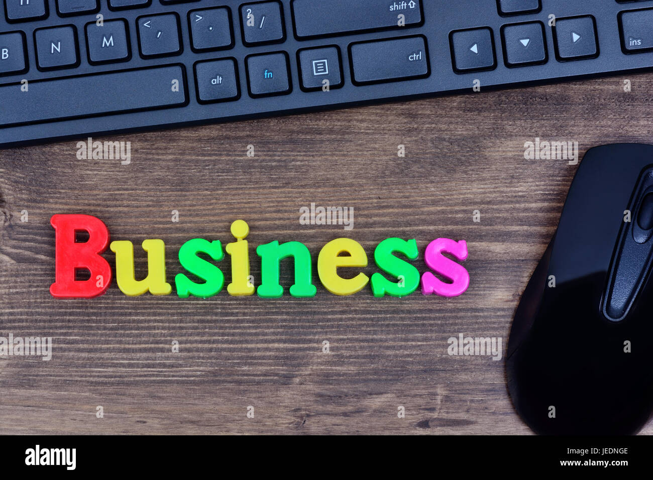 Geschäftswelt auf Holztisch Stockfoto