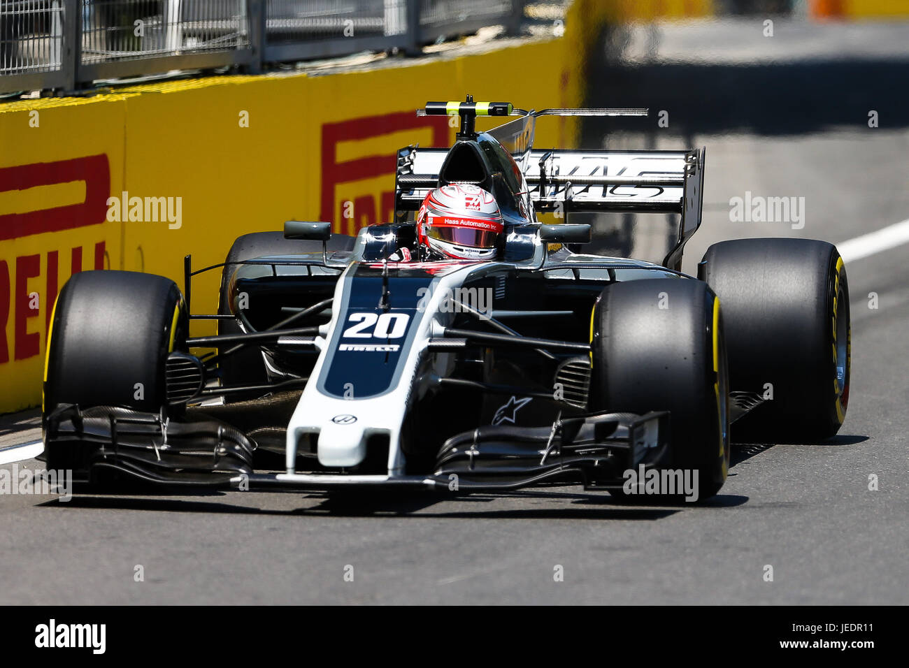 Baku Aserbaidschan 23 Juni 2017 Norwegen Formel 1 Fahrer Kevin Magnussen Haas F1 Team In Aktion Wahrend Des Ersten Trainings Der Formel 1 Grand Prix Aserbaidschan An Der Baku Stadtkurs In Baku Aserbaidschan 23 Juni 2017