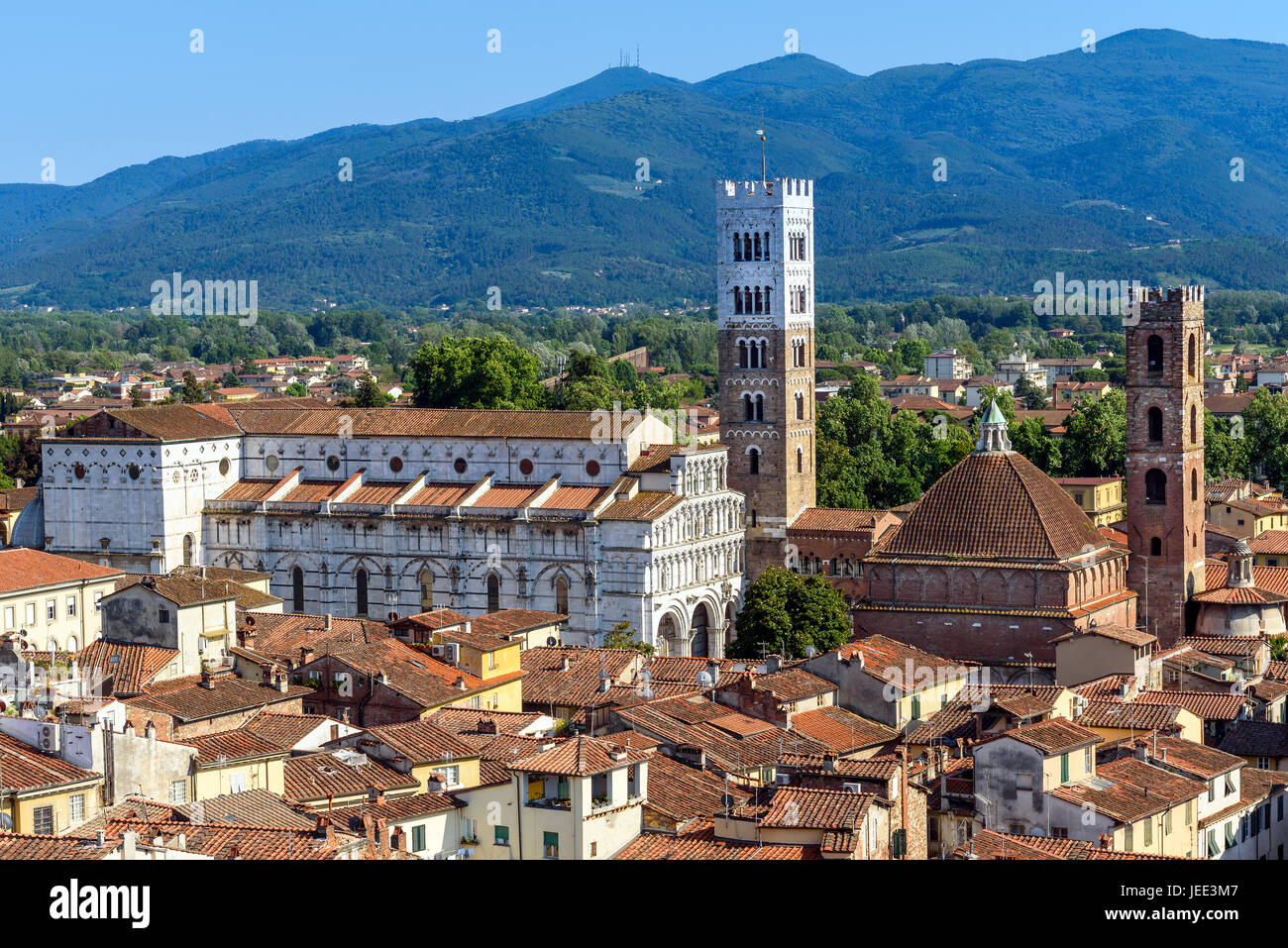 mittelalterliche Stadt Lucca mit St. Martin Kathedrale, Toskana, Italien Stockfoto