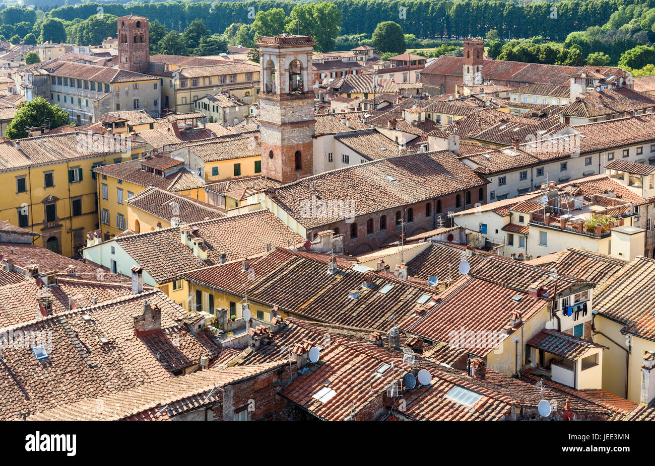 Panoramablick von Lucca, Toskana, Italien Stockfoto