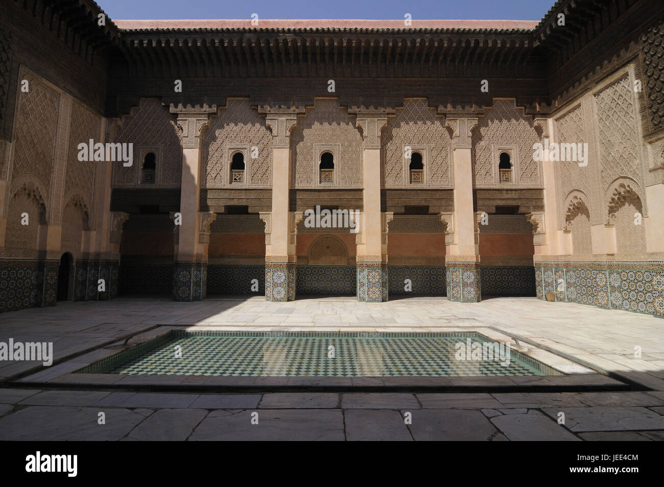 Theologische Hochschule, Medersa "Ali Ben Youssef", Marrakesch, Marokko, Afrika, Stockfoto