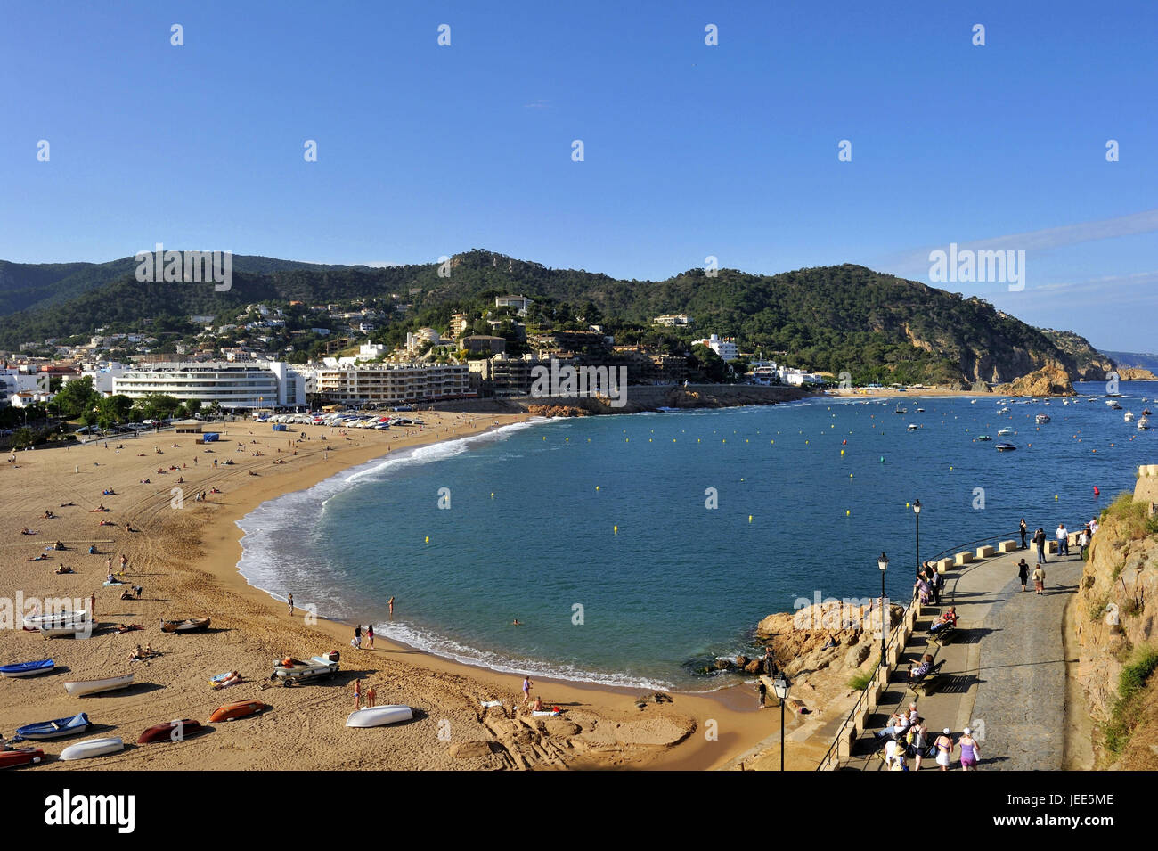 Spanien, Katalonien, Costa Brava, Tossa de Mar, Strand, Stockfoto