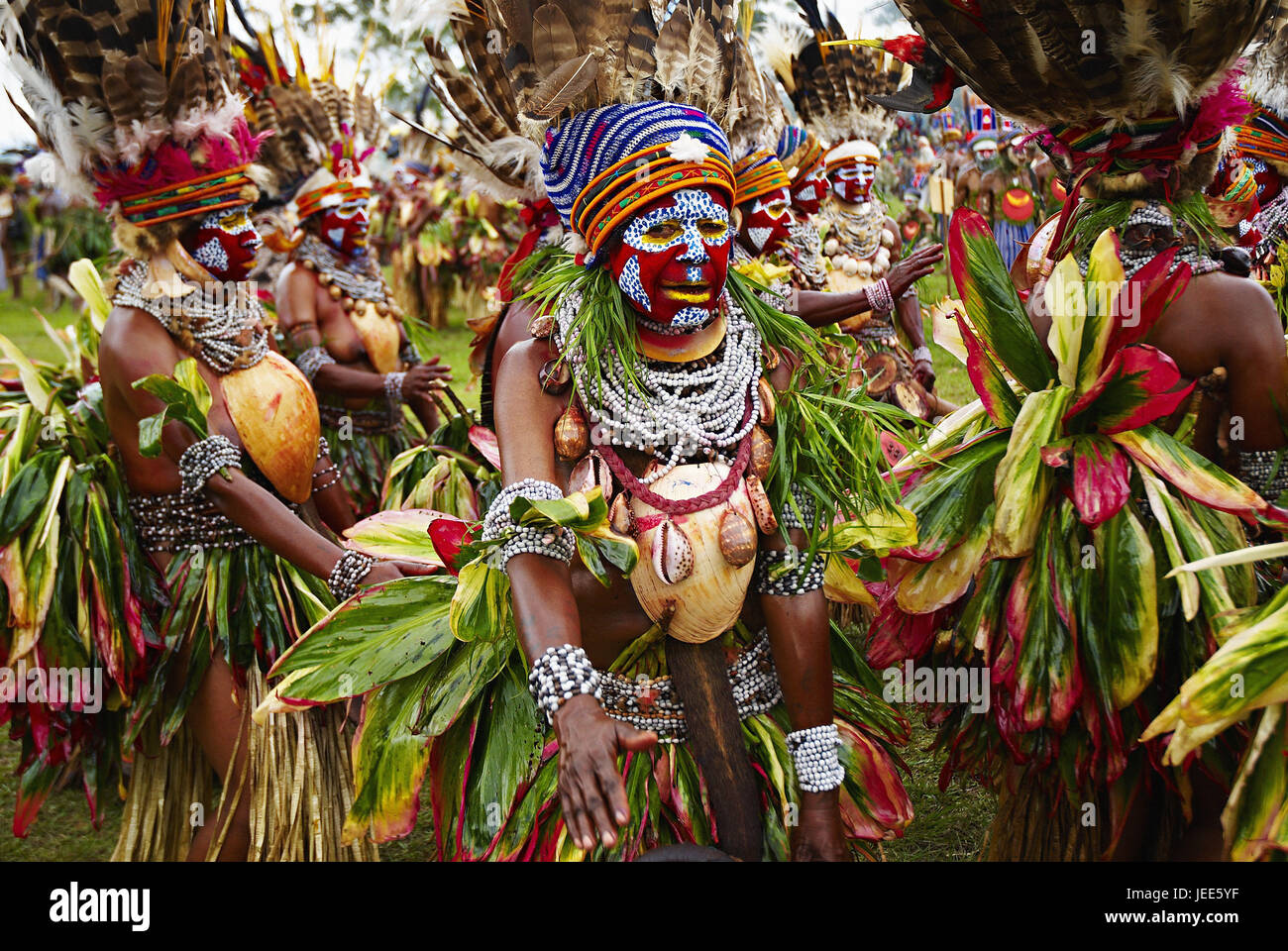 Papua Neu Guinea, Männer die Huli Sorte, Stockfoto