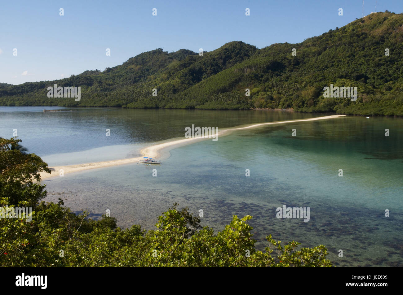 Die Philippinen, Palawan Insel Boot am Strand, Stockfoto