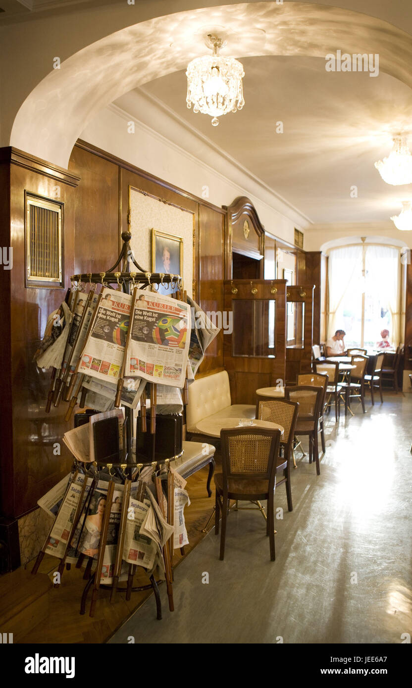 Österreich, Salzburg, Café Tomaselli, innen, Stockfoto