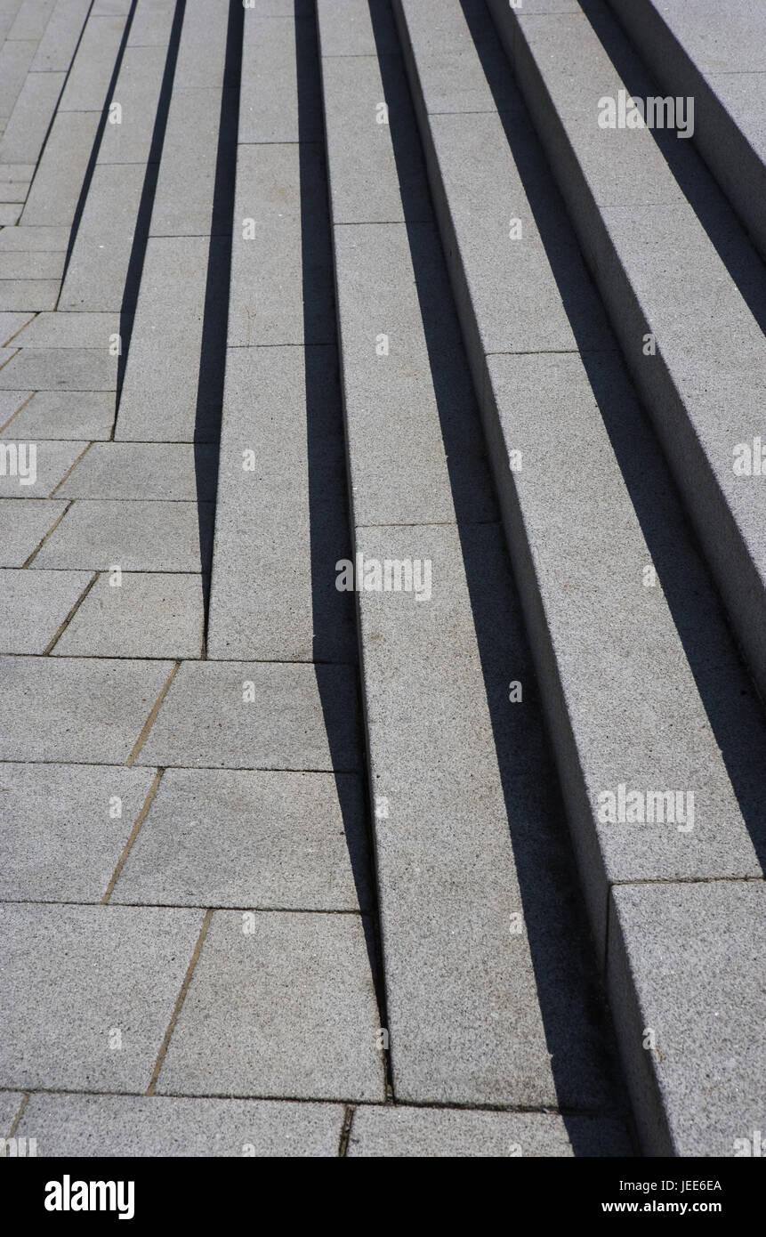 Deutschland, Bayern, laufen, Treppe, Stufen, Licht, Schatten, Stockfoto