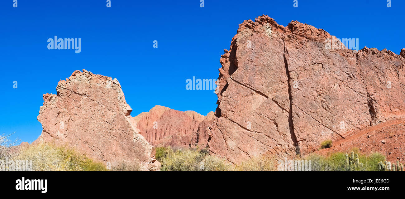 Rock-Formation La Puerta del Diablo, Red Canyon Quebrada in Tupiza, Bolivien Stockfoto