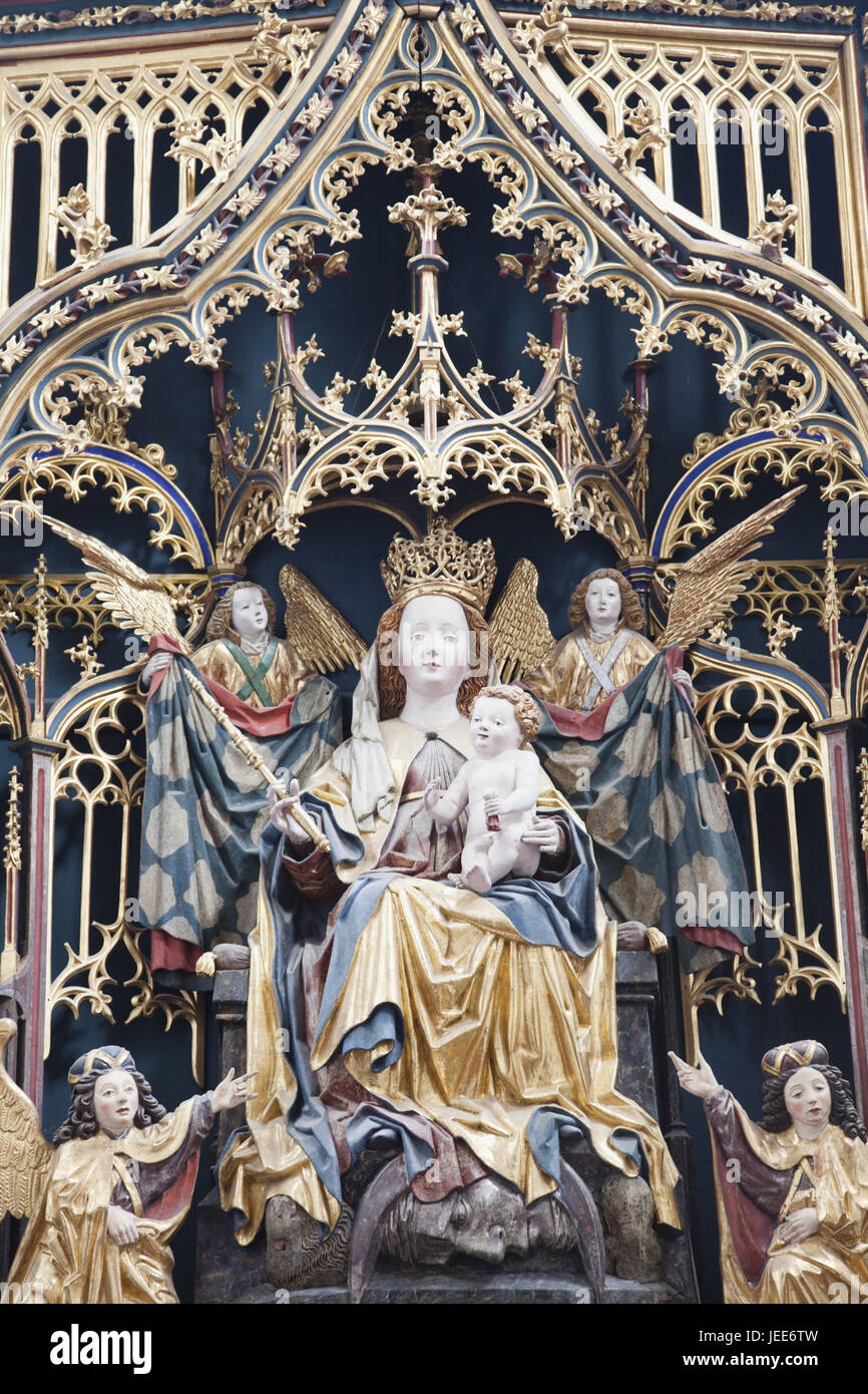 Österreich, Wachau, Maria Laach, Kirche, Altar, Figuren eines Heiligen, Stockfoto