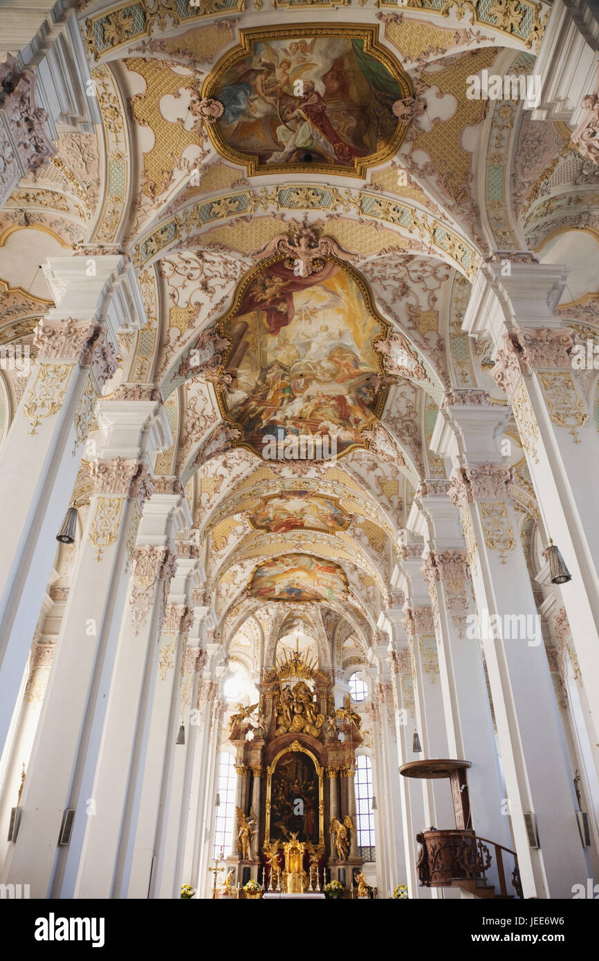 Deutschland, Bayern, München, Heilige Geist Kirche, innere Ansicht, Stockfoto