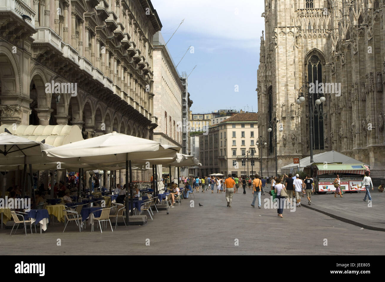 Italien, Mailand, Stadtzentrum, Arkaden, street Bar, Dom, Detail, Stockfoto