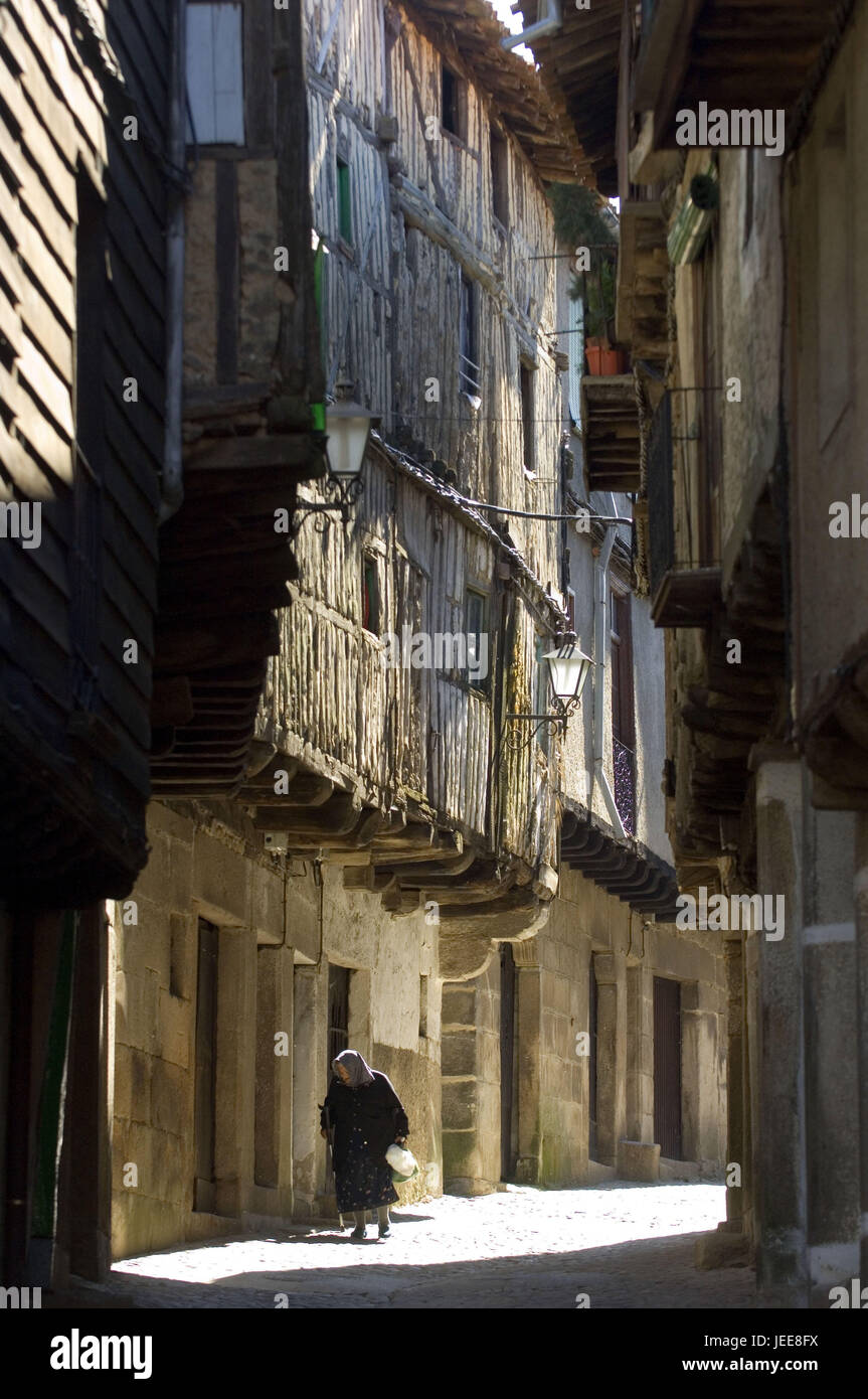 Lane, senior, La Alberca, Kastilien und Leon, Spanien Stockfoto