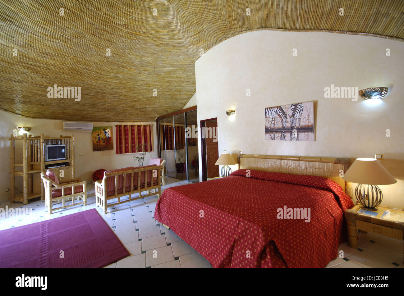 Bungalow, Hotelzimmer, Lamantin Beach Hotel, Saly, Petite Cote, Senegal, Stockfoto