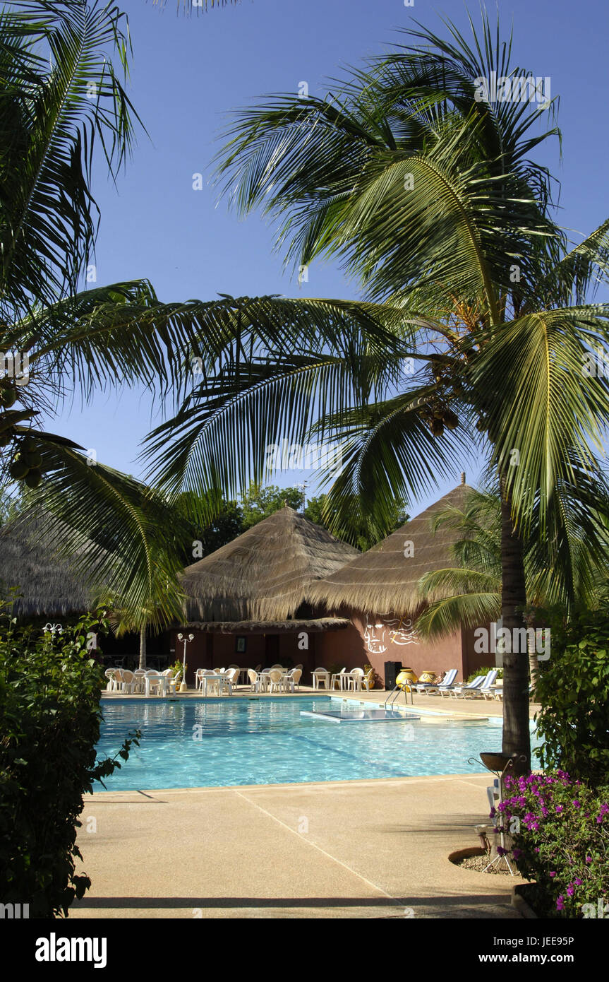 Pool, Hotel Neptun, Saly, Petite Cote, Senegal, Stockfoto
