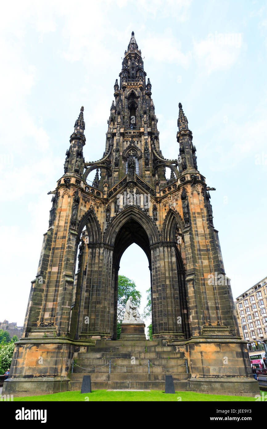 Sir Walter Scott Memorial, Princes Street, Edinburgh, Schottland. Stockfoto