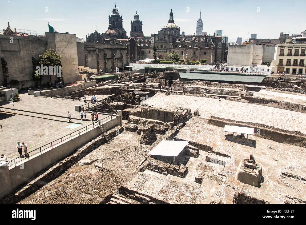 Templo Mayor, Ruinen Azteken in Mexiko-Stadt, Mexiko ...