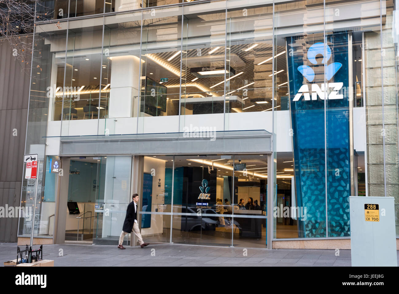 Filiale der ANZ Bank in Sydney martin Place, NSW, Australien. ANZ ist eine der vier großen australischen Banken. Stockfoto