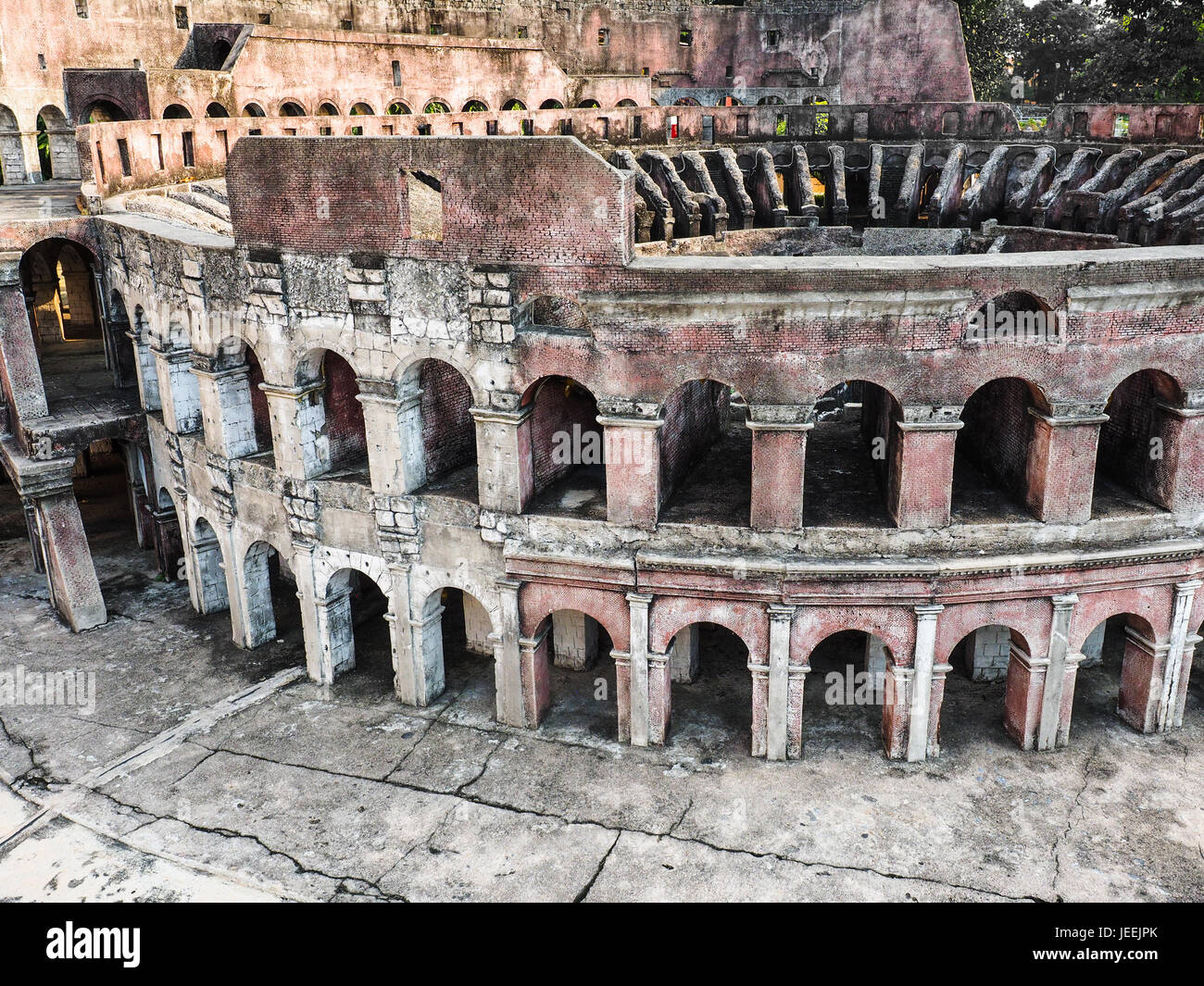 Miniaturmodell des Kolosseum oder Kolosseum, Amphitheater in Rom, Italien Stockfoto