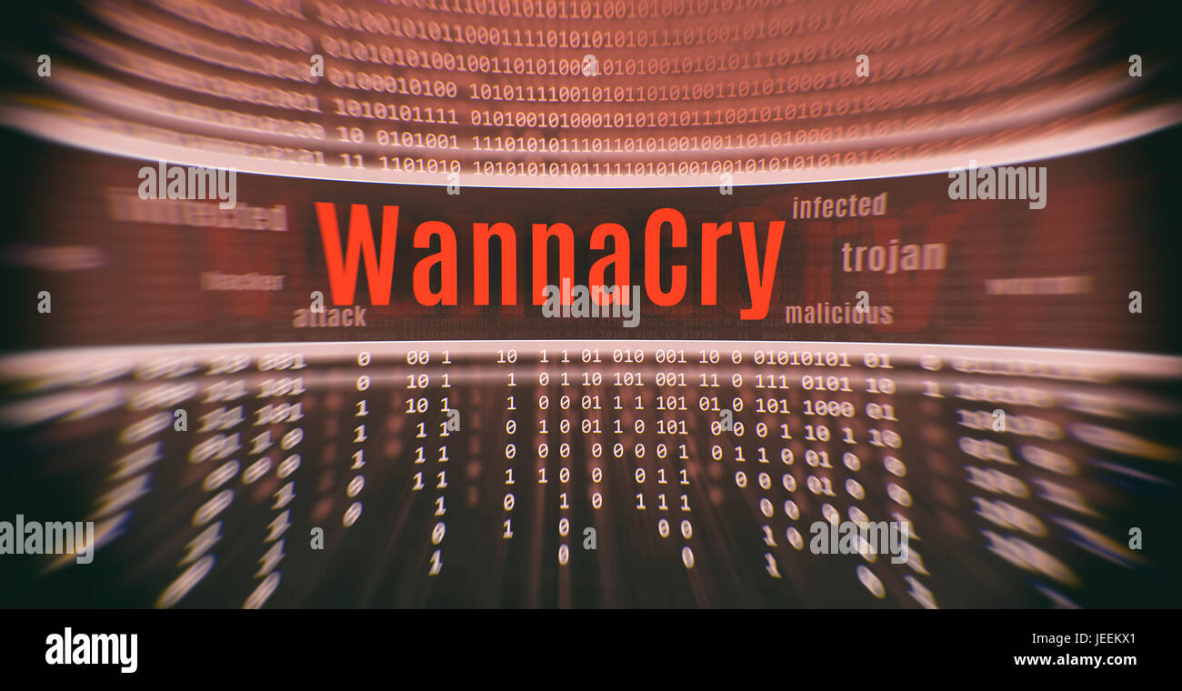 Ransom Angriff WannaCry. Cyber-Angriff. Internet-Security-Konzept Stockfoto
