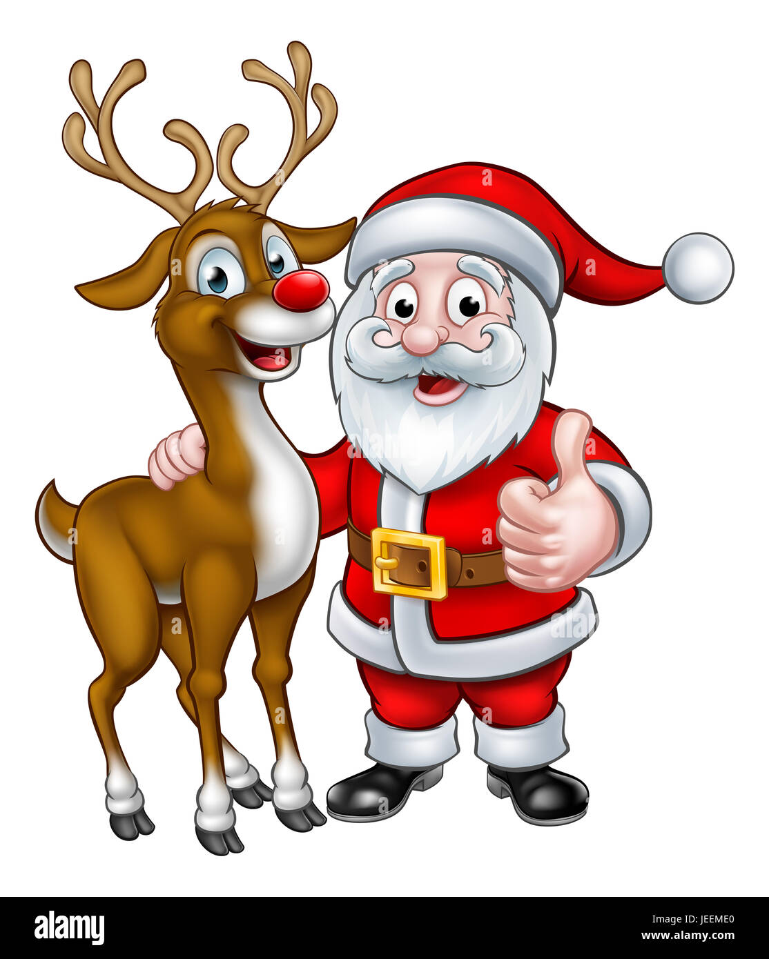 Santa Und Seine Rentiere Weihnachten Comic Figuren Stockfotografie Alamy