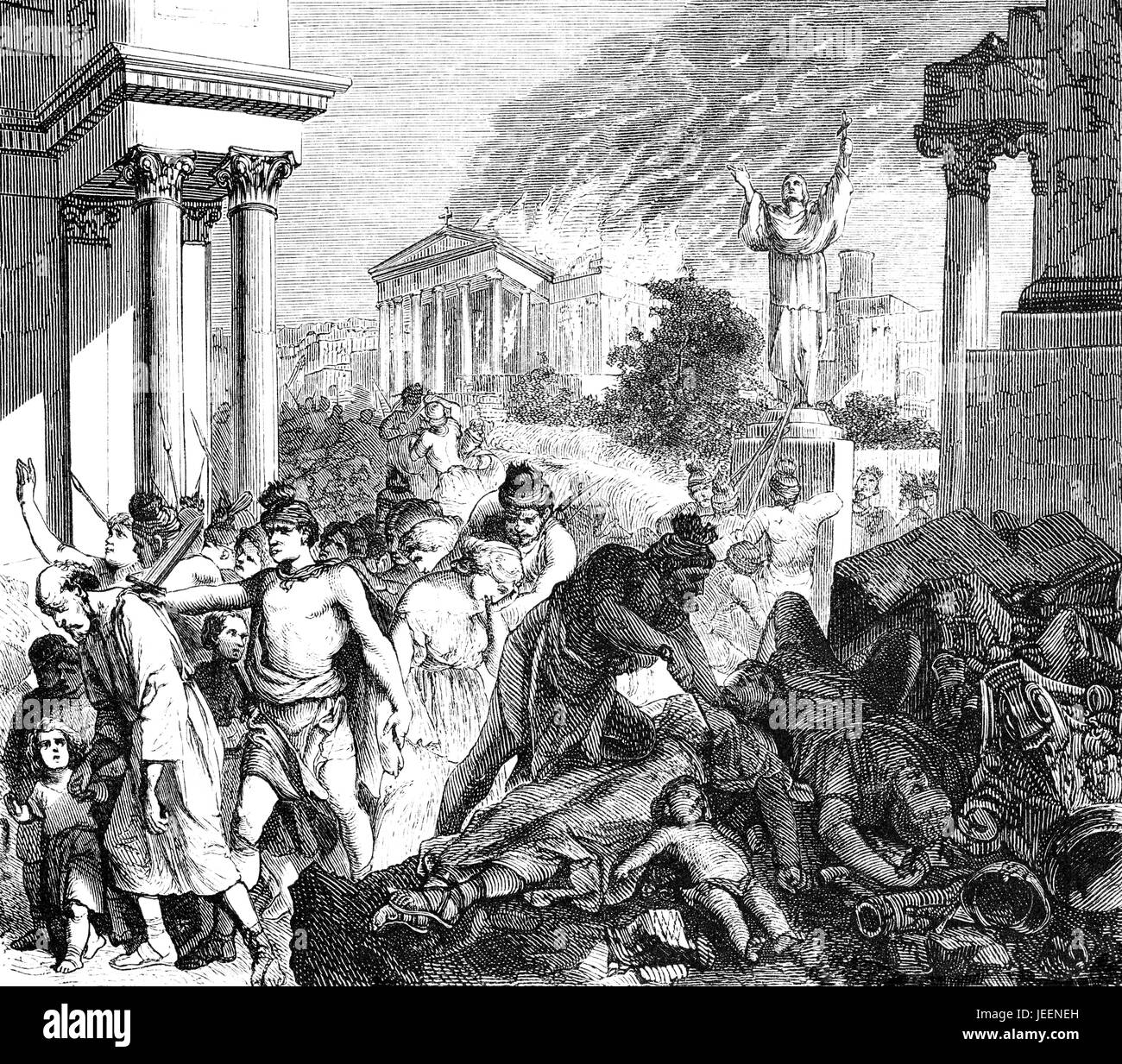 Geiserich Plünderung Roms, 455 n. Chr. Stockfoto